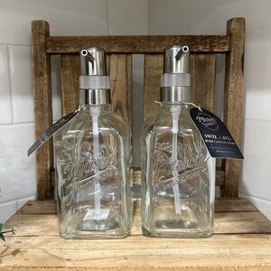 🆕 Set of 2 | Glass Mason Soap Dispensers!